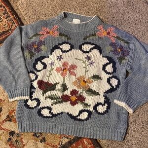 Knitted Floral Women's Sweater